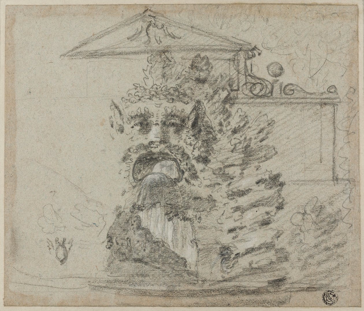 Il Mascherone, une fontaine en rocaille sur le terrain de la Villa Borghese - Richard Wilson