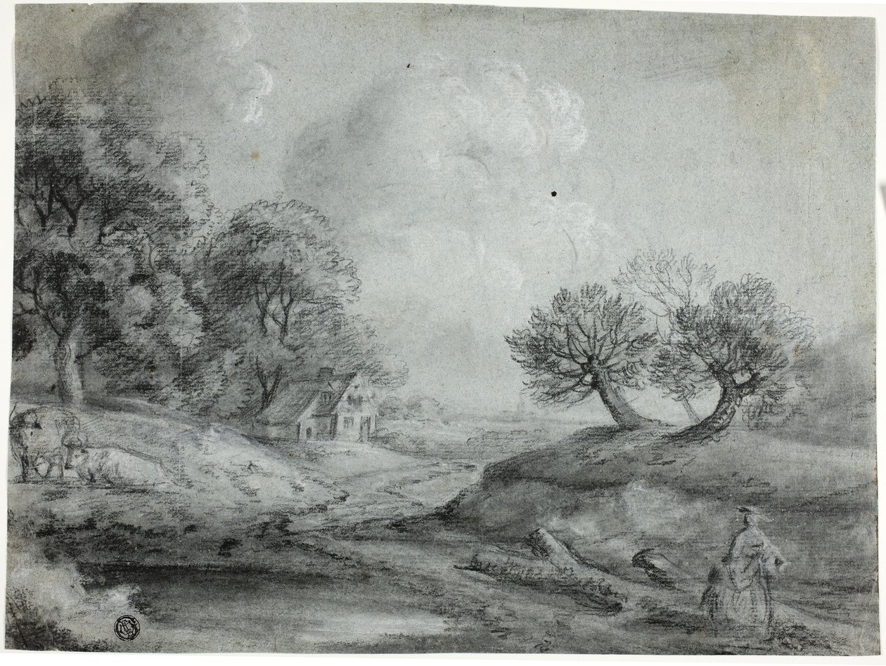Paysage avec femme et vaches - Richard Wilson