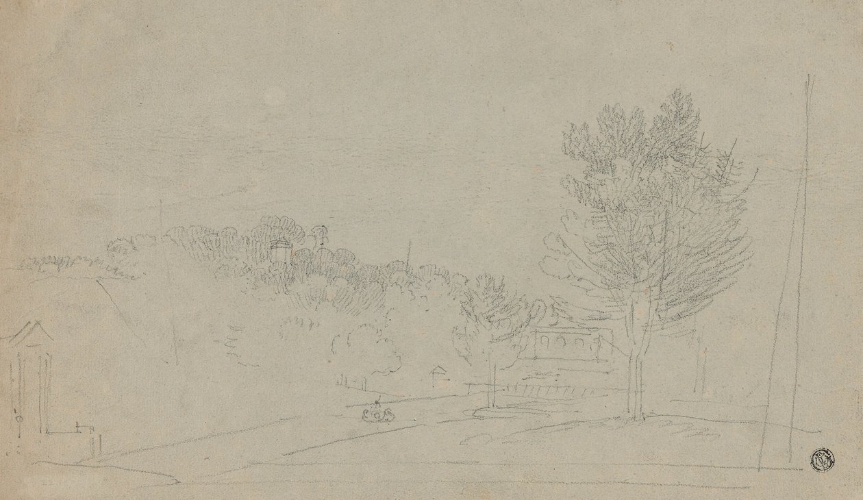 Vue de la maison et des jardins de Wilson (recto); Vue de la maison et des jardins de Wilson (verso) - Richard Wilson