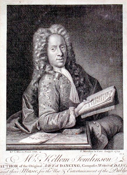 Portrait de Kellom Tomlinson (c.1690-c.1753) gravé par François Morellon la Cave (fl.1731-54) 1754 - Richard van (after) Bleeck
