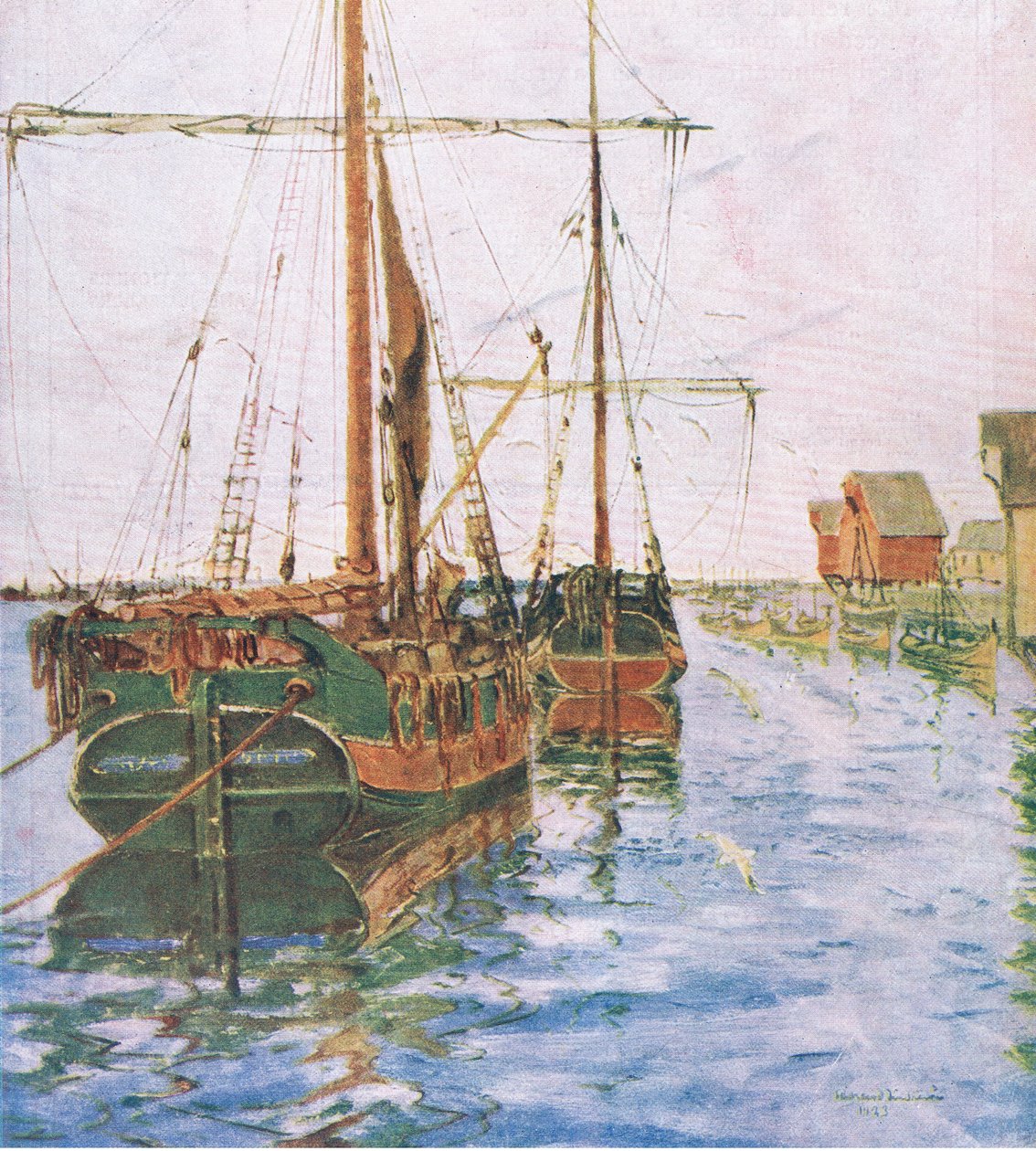 Bateaux dans le port, de Mon Magazine, pub.1922 - Rikard Lindstrom