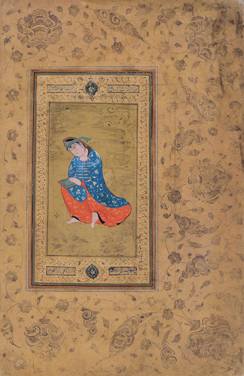 Une princesse en bleu et orange, c.1575 - Riza i Abbasi