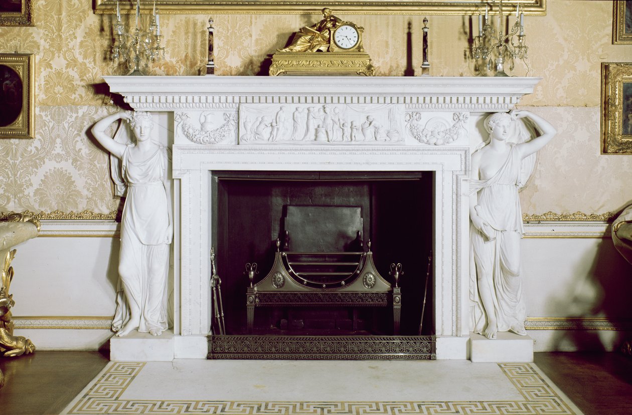 La cheminée dans le salon d