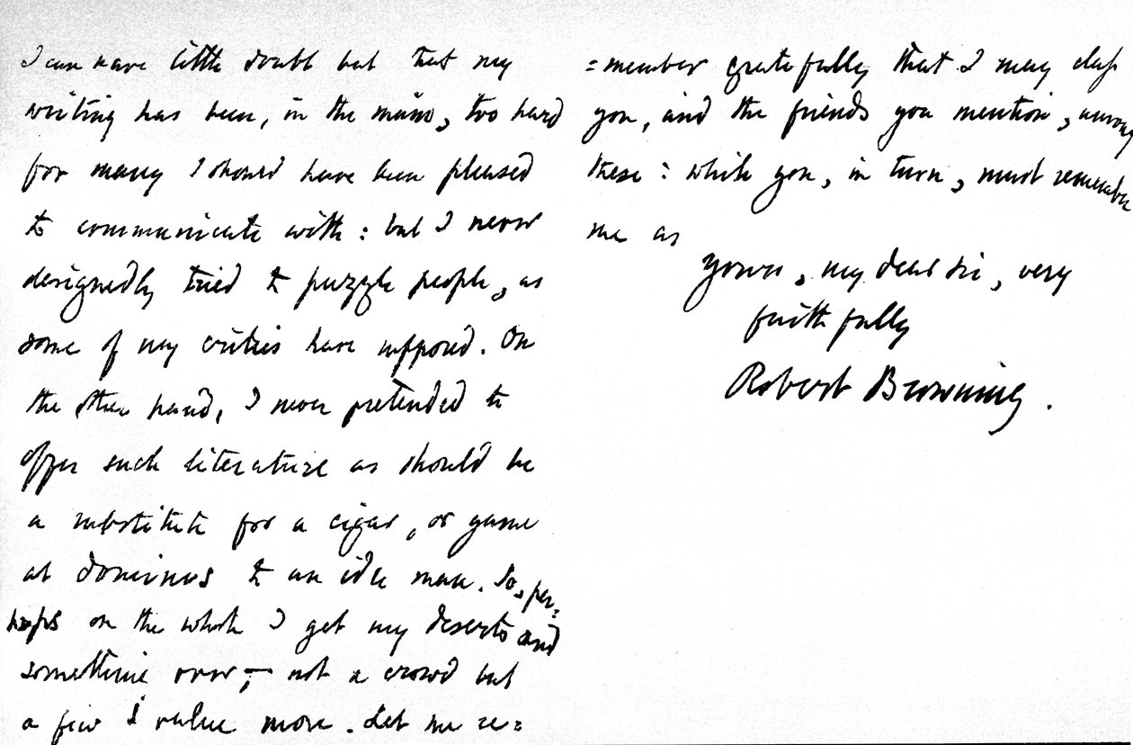 Lettre à William G. Kingsland, concernant l