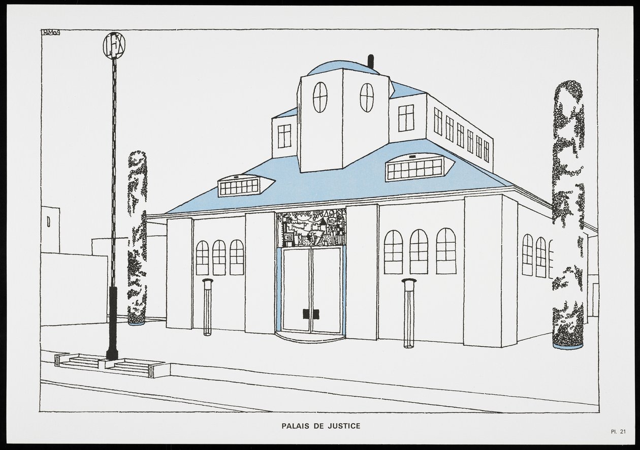 Palais de Justice, de Une Cité Moderne, Dessins de Rob Mallet-Stevens Architecte, 1987 - Robert Mallet Stevens
