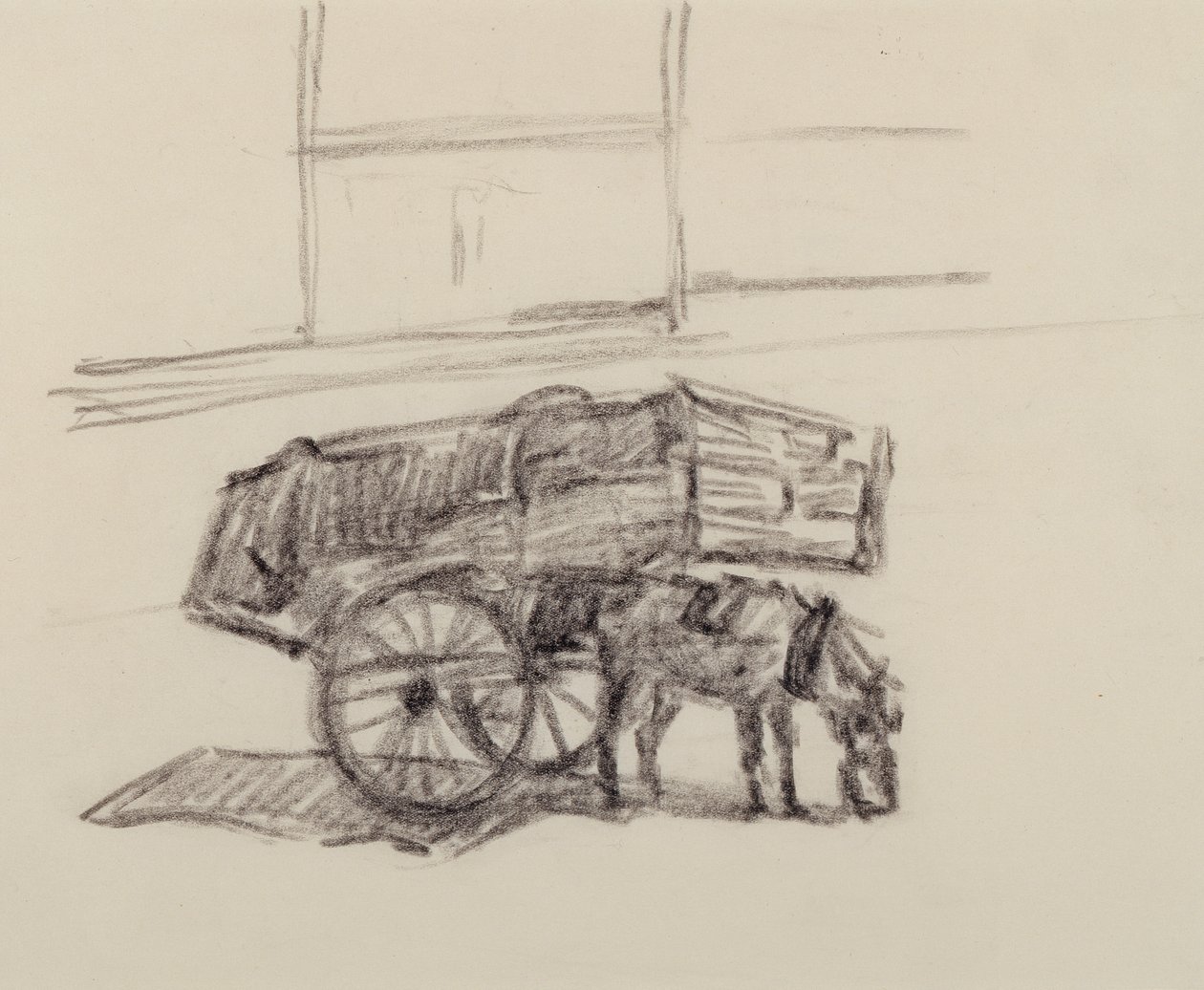 Étude pour des charrettes de foin, Cumberland Market, vers 1915 - Robert Polhill Bevan