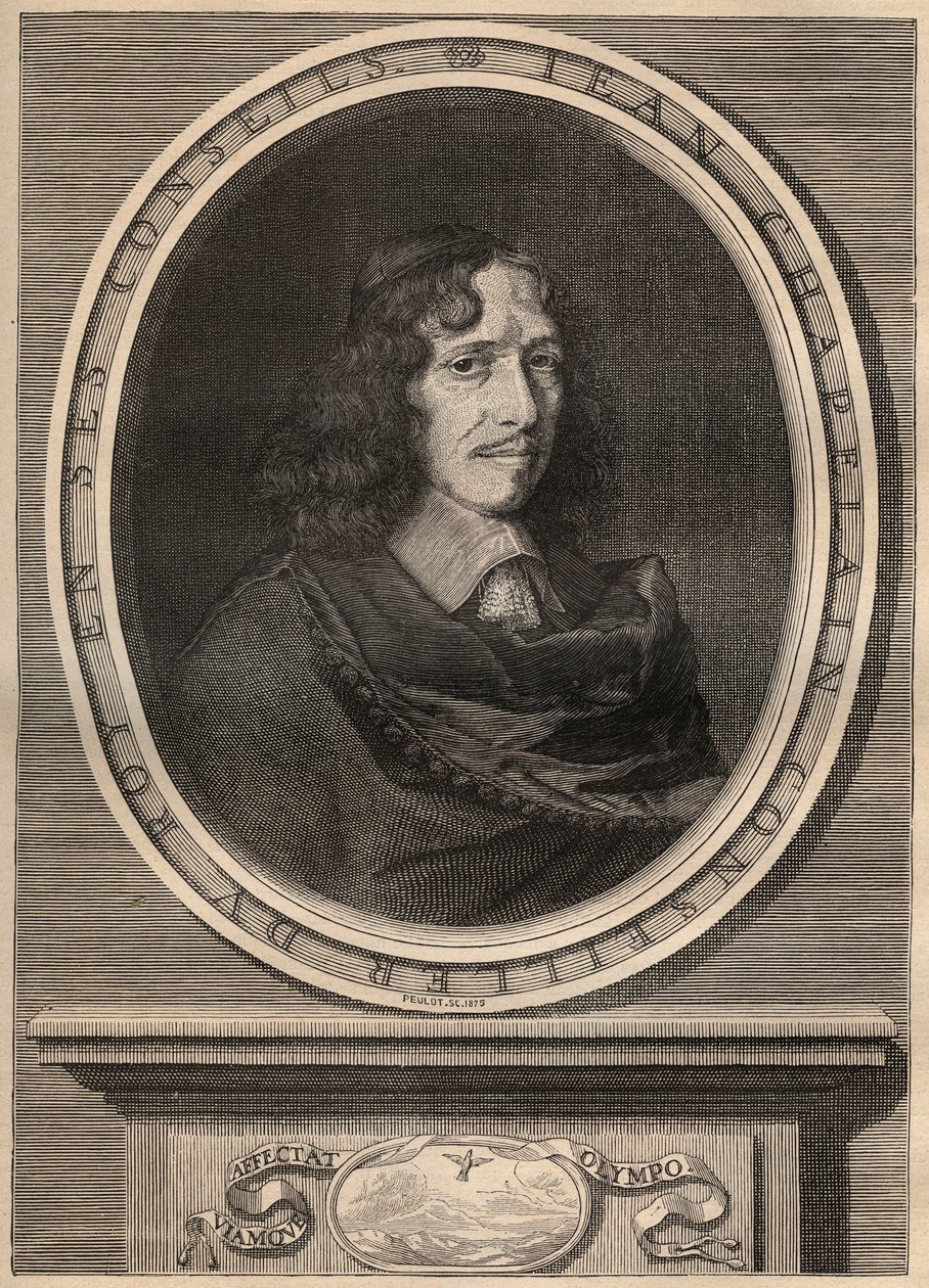 Portrait de Jean Chapelain (1595-1674), poète français - Gravure - Jean Chapelain (1595-1674) poète et critique littéraire français - Gravure par Nanteuil et gravée par Peulot - Robert (after) Nanteuil