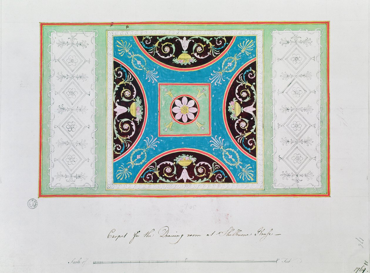 Conception de tapis pour le salon, Shelburne House - Robert Adam