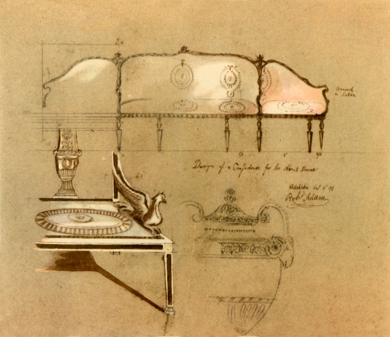 Conception pour un canapé, 1777, 1946 - Robert Adam