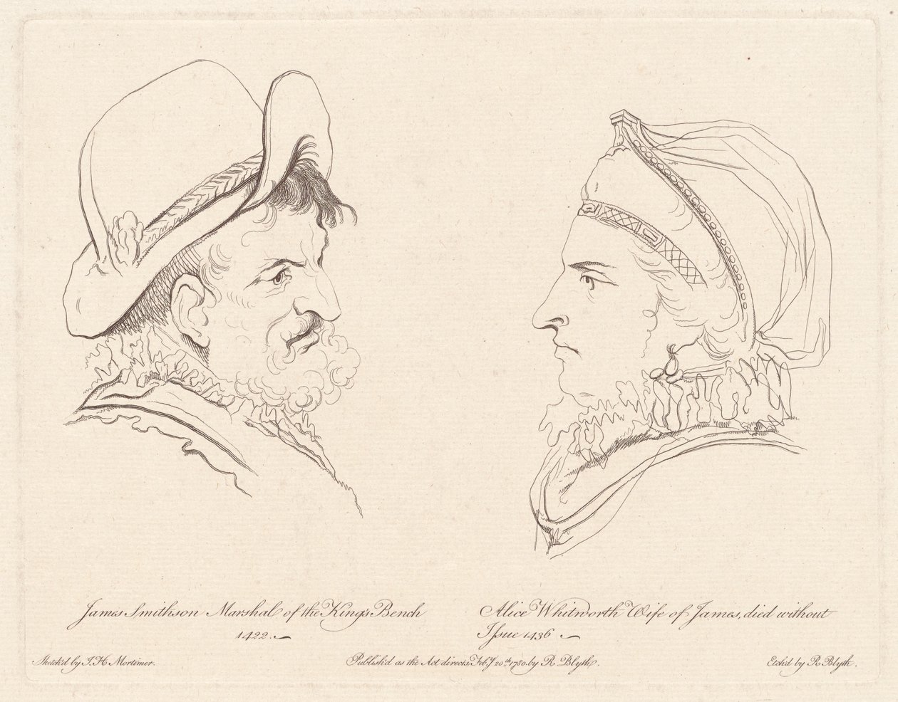 James Smithson et Alice Whitworth - Robert Blyth, after John Hamilton Mortimer