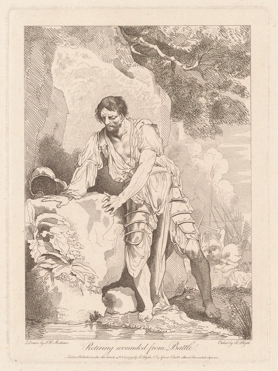 Retraite des blessés du combat - Robert Blyth, after John Hamilton Mortimer