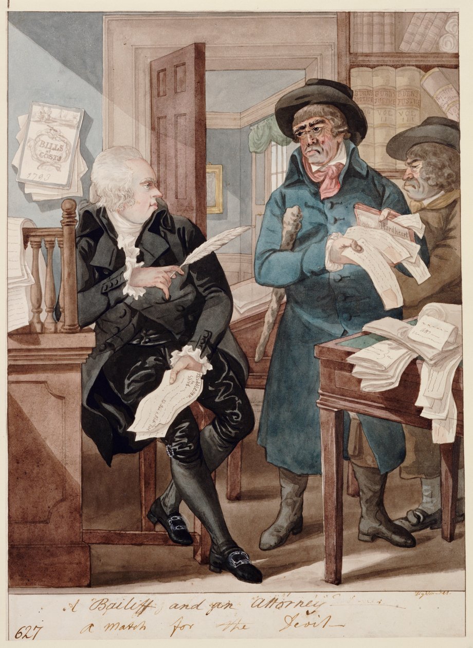 Un huissier et un avocat - un match pour le diable - Robert Dighton