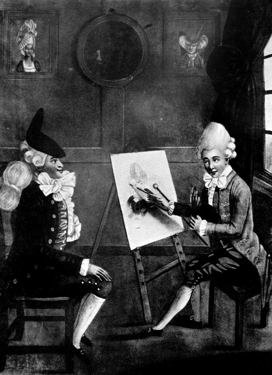 Le peintre de macaroni, ou Billy Dimple posant pour son portrait, 1770 - Robert Dighton