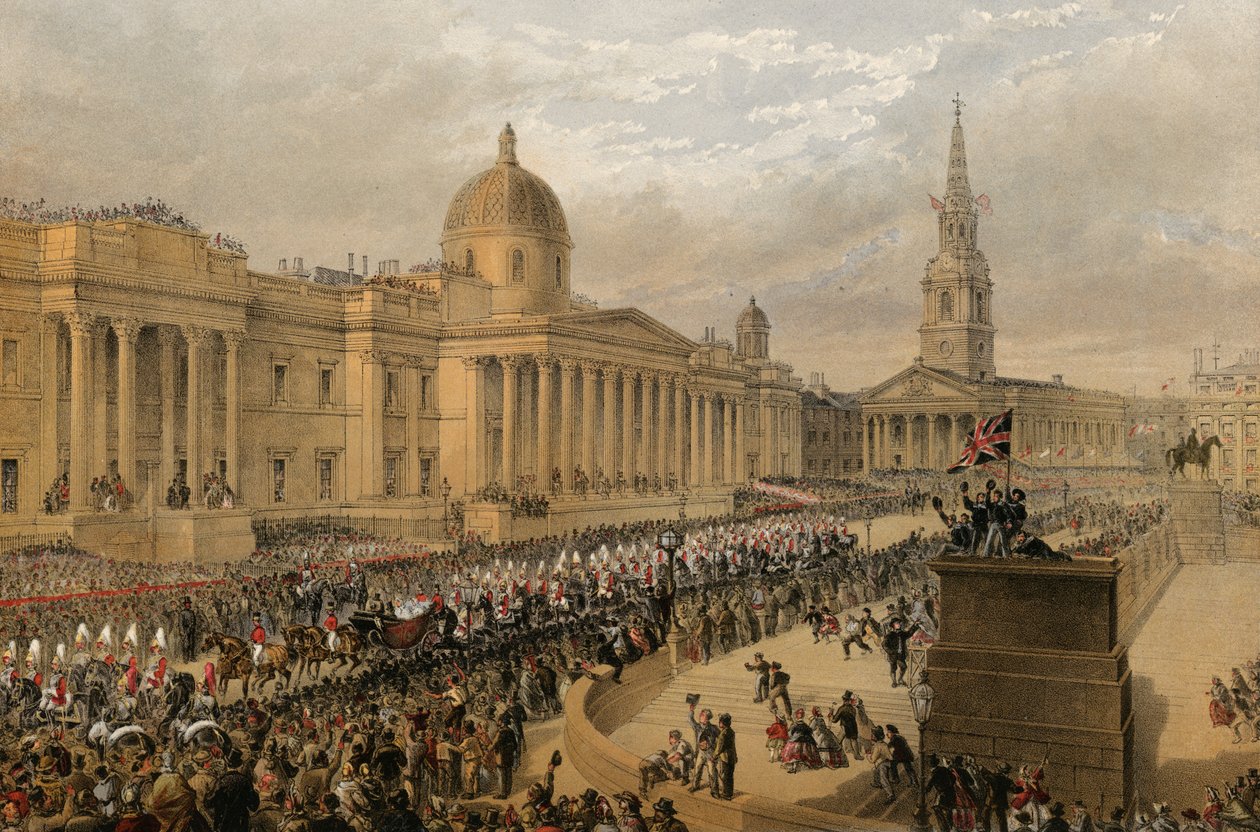 Trafalgar Square, Londres, 7 mars 1863 (gravure) - Robert Dudley