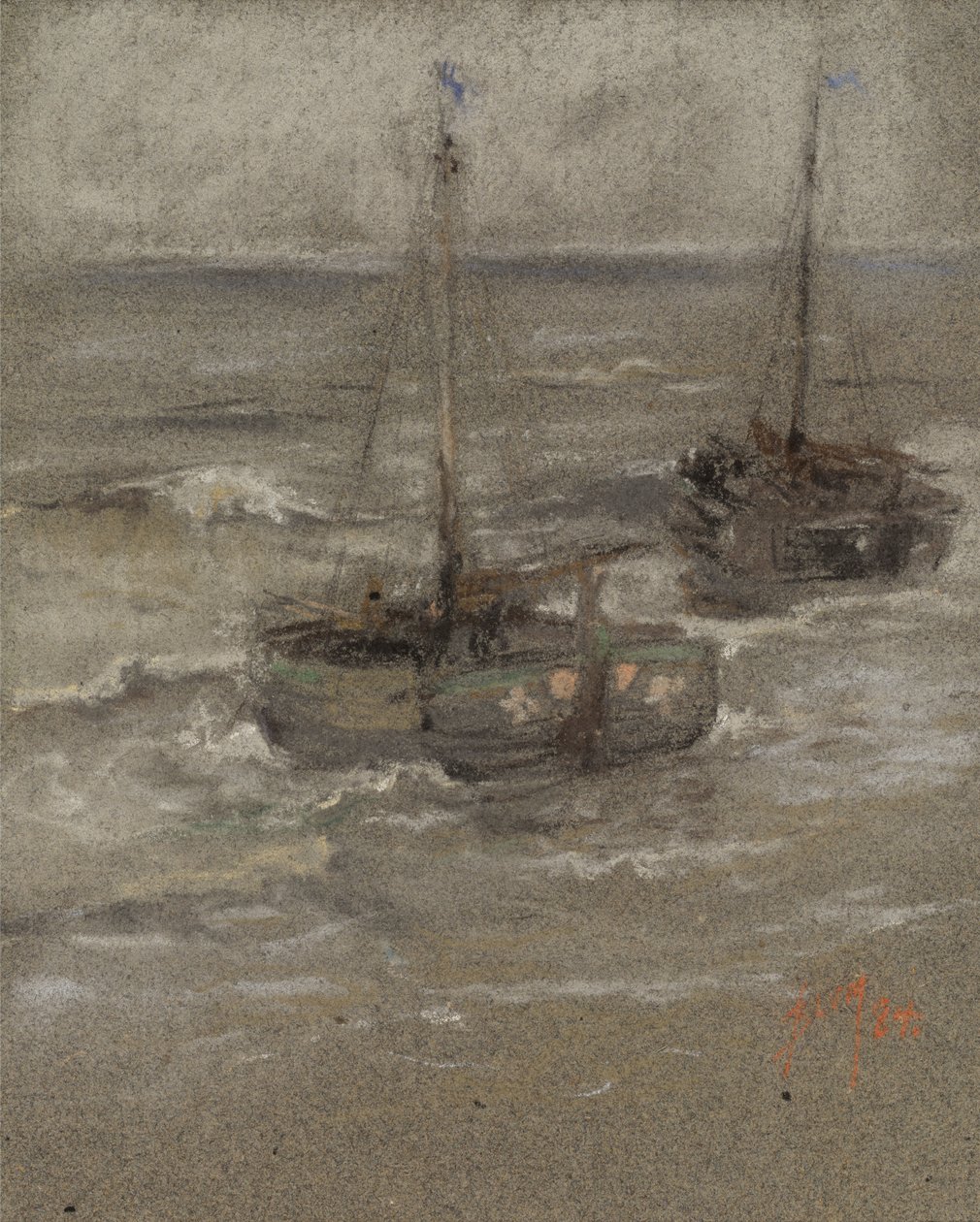 Bateaux de pêche au mouillage - Robert Frederick Blum