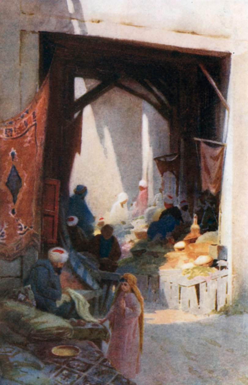 A Bazaar (lithographie couleur) - Robert George Talbot Kelly