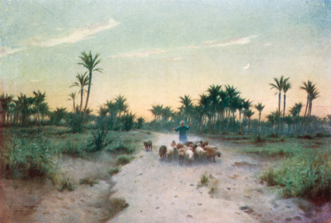 Au pays de Goshen - Soirée (lithographie couleur) - Robert George Talbot Kelly