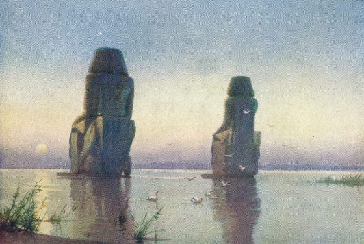 Les colosses de Thèbes - Lever de lune, vers 1880, 1904 - Robert George Talbot Kelly