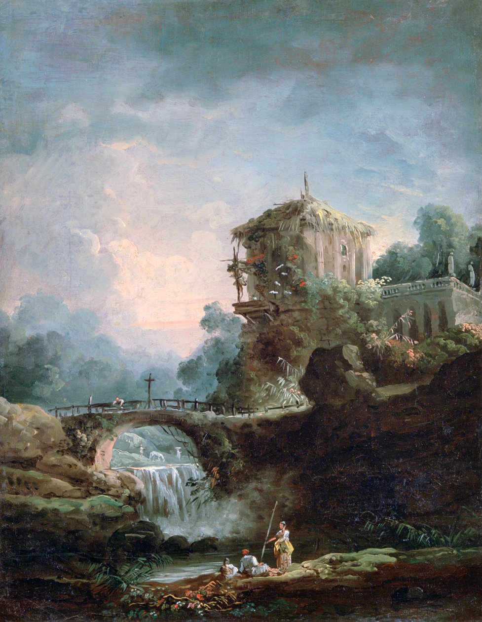 Paysage avec cascade, vers 1750-1808 - Robert Hubert