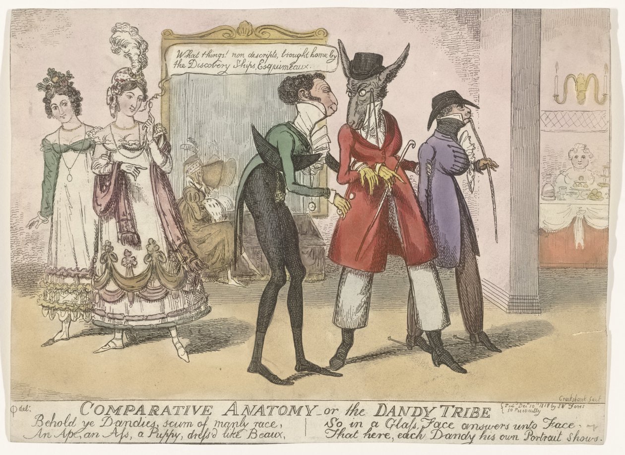 Caricature des dandys à Bath - Robert Isaac Cruikshank