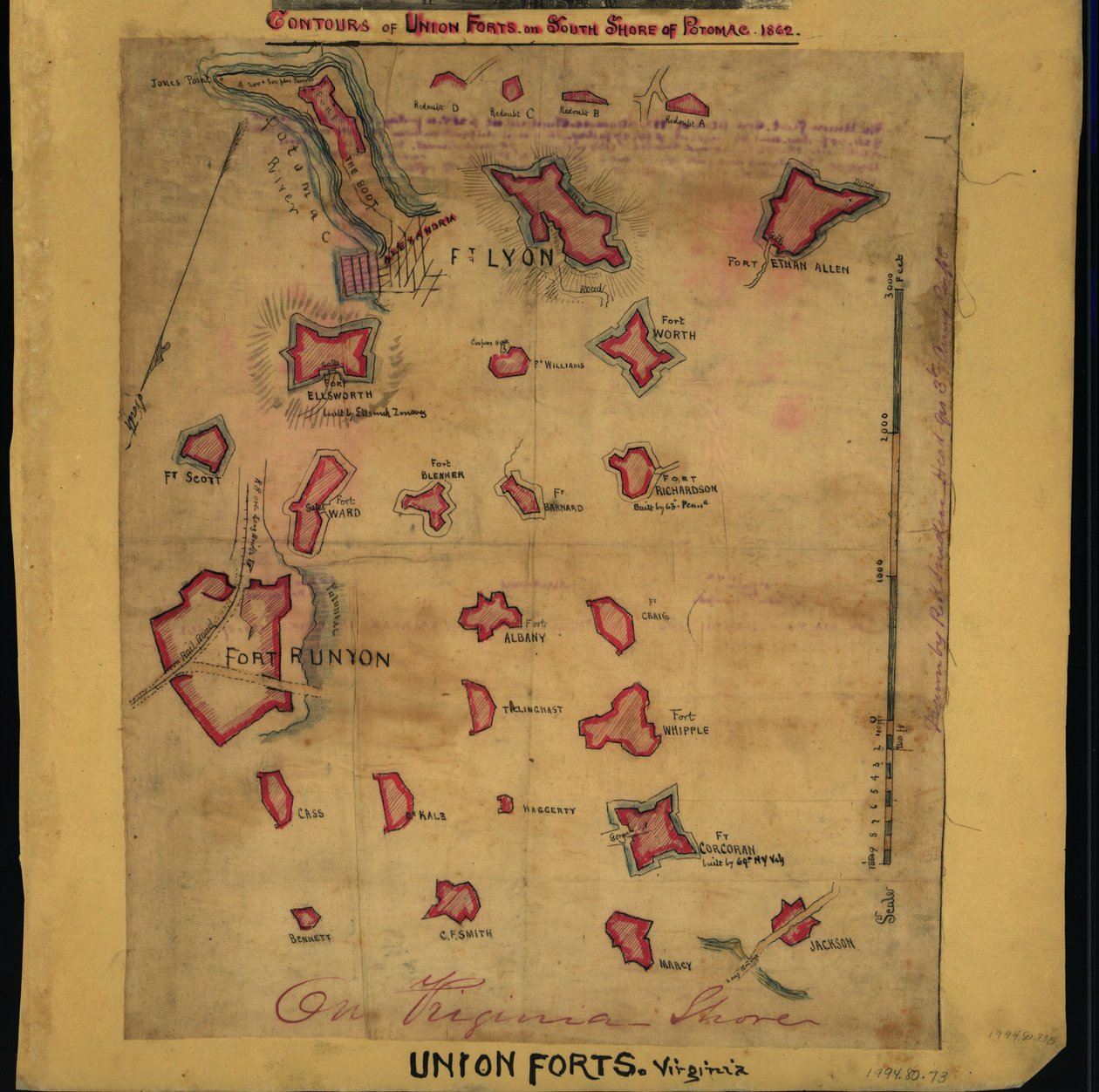Contours des forts de l