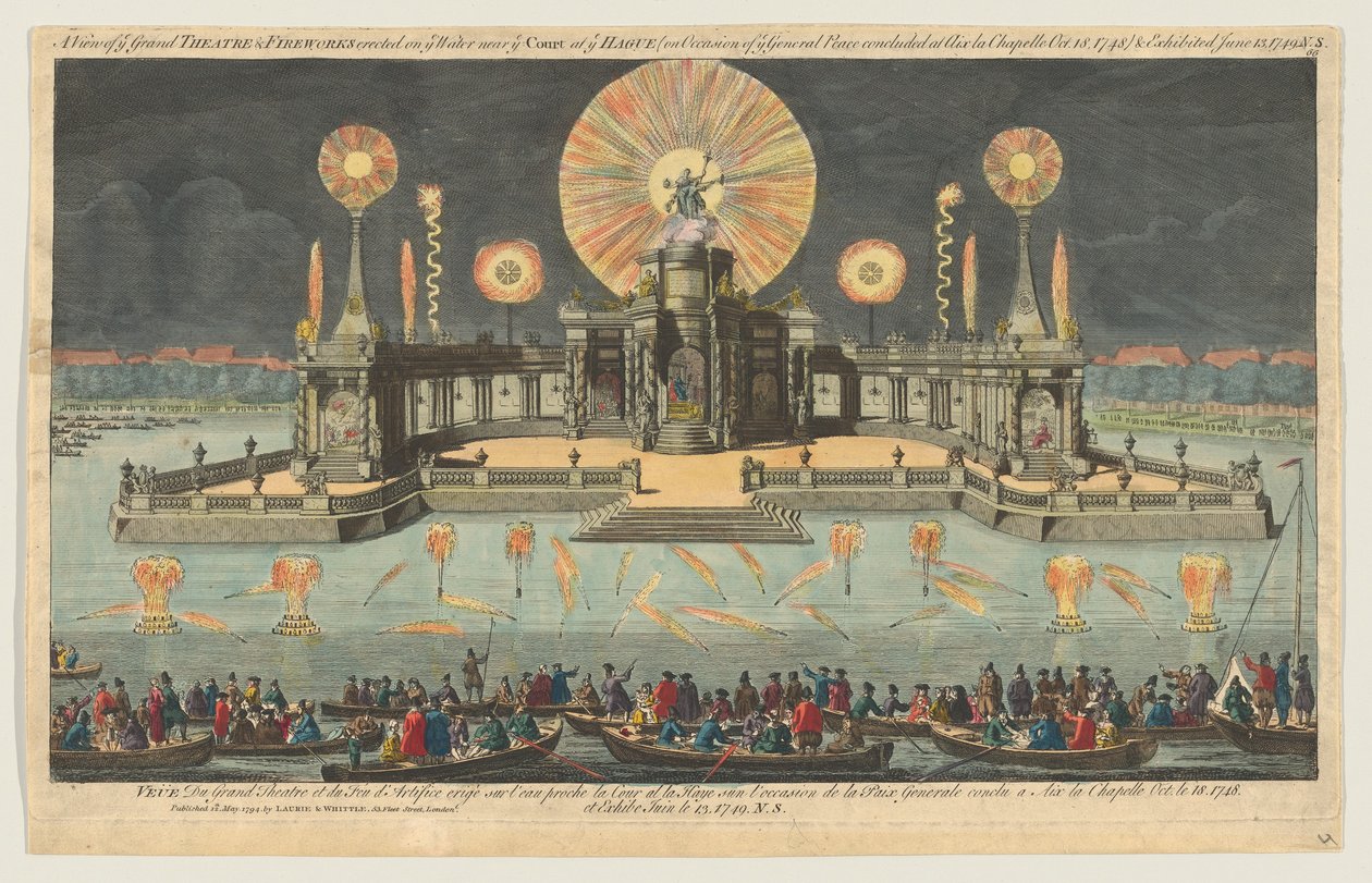 Vue du Grand Théâtre et des feux d