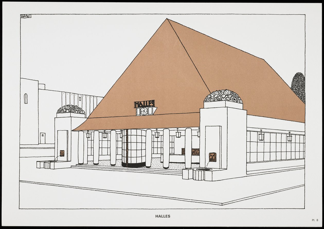 Halles, de Une Cité Moderne, Dessins de Rob Mallet-Stevens Architecte, 1987 (publié) - Robert Mallet Stevens