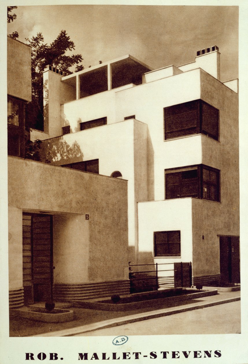 Maison sur la rue Mallet-Stevens, 16e arrondissement à Paris, vers 1930 - Robert Mallet Stevens
