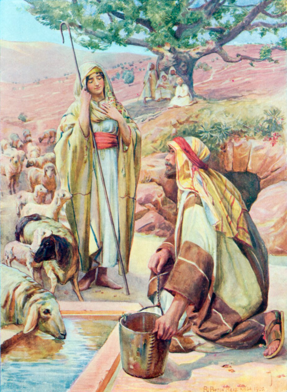 Rachel au puits (lithographie couleur) - Robert Payton Reid