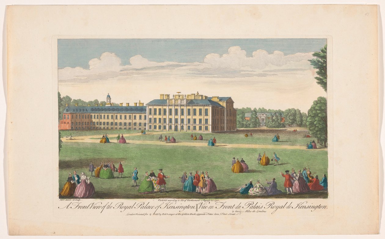 Vue de Kensington Palace à Londres (série Londres) - Robert Sayer