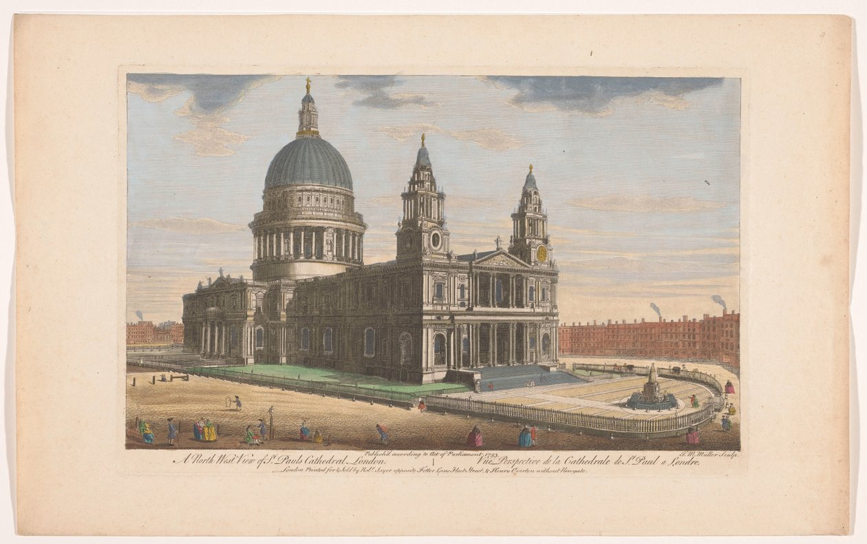 Vue de la cathédrale Saint-Paul de Londres depuis le nord-ouest - Robert Sayer