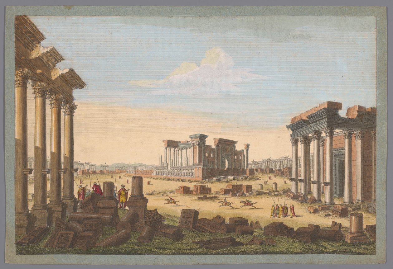 Vue sur les ruines des monuments de Palmyre depuis le nord-ouest - Robert Sayer