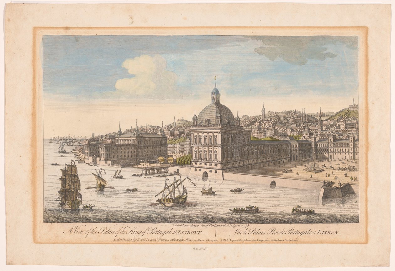 Vue du Palais Royal à Lisbonne - Robert Sayer