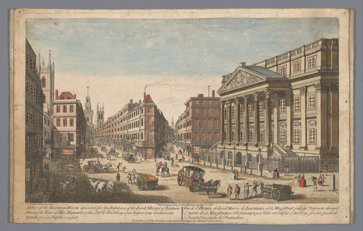 Vue du Mansion House à Londres - Robert Sayer