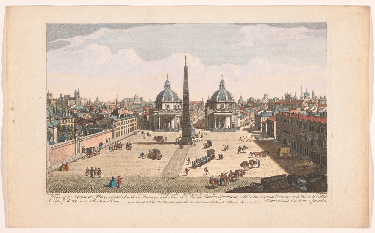 Vue de la Piazza del Popolo à Rome - Robert Sayer