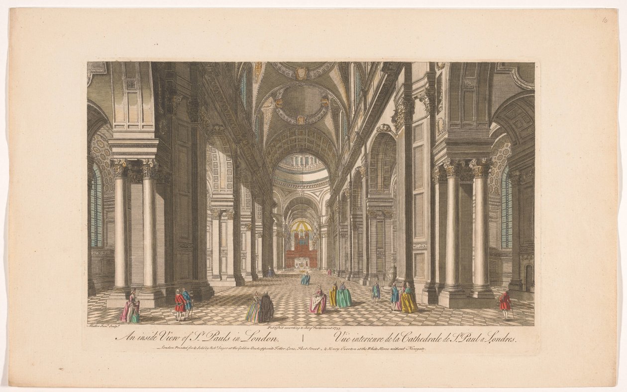 Vue intérieure de la cathédrale Saint-Paul à Londres - Robert Sayer