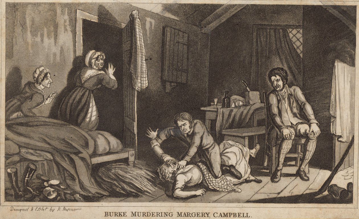 Burke assassinant Margery Campbell (gravure) - Robert Seymour