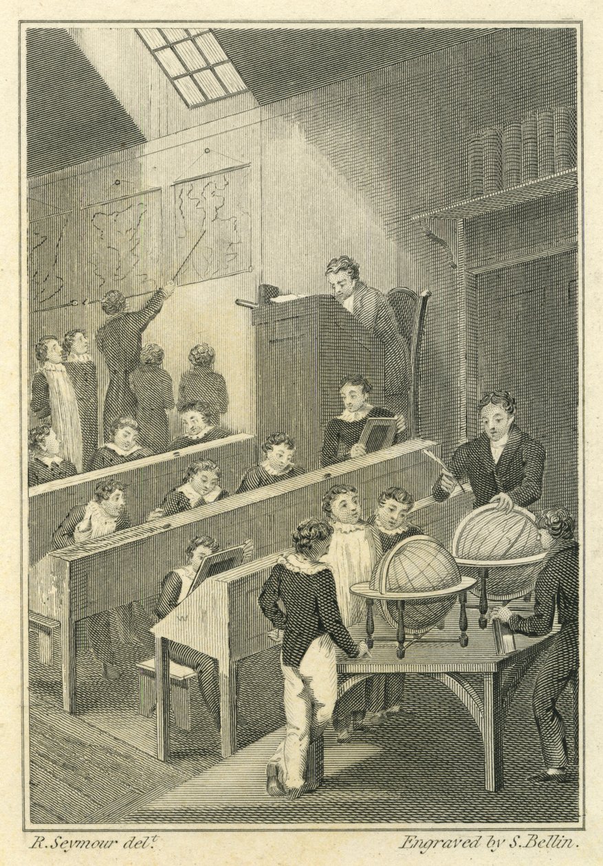 Nicholas Nickleby : Dotheboys Hall, gravé par Samuel Bellin (1799-1893) - Robert Seymour