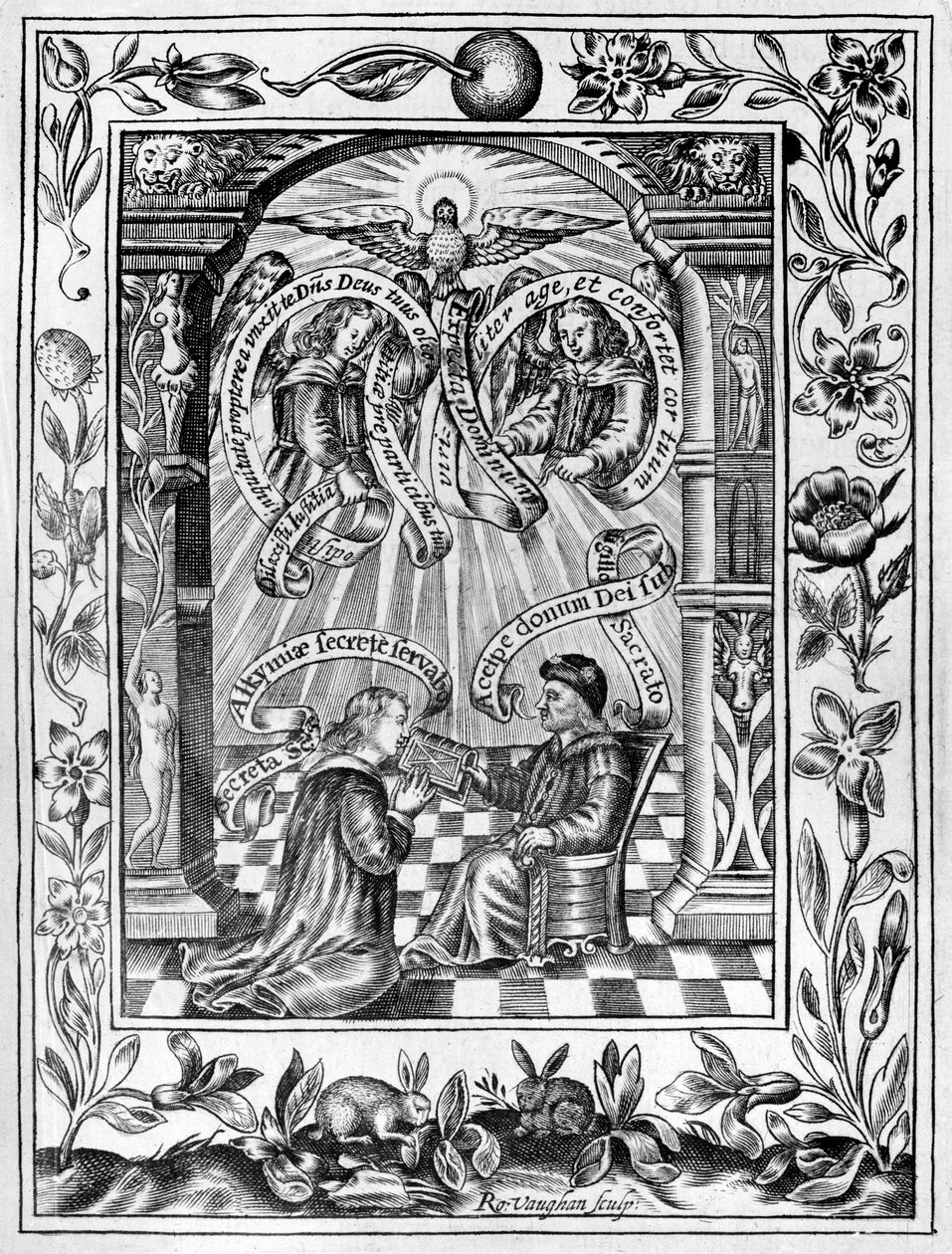 Thomas Norton présentant son Ordinall à Édouard IV du Theatrum Chemicum Britannicum, 1652 - Robert Vaughan