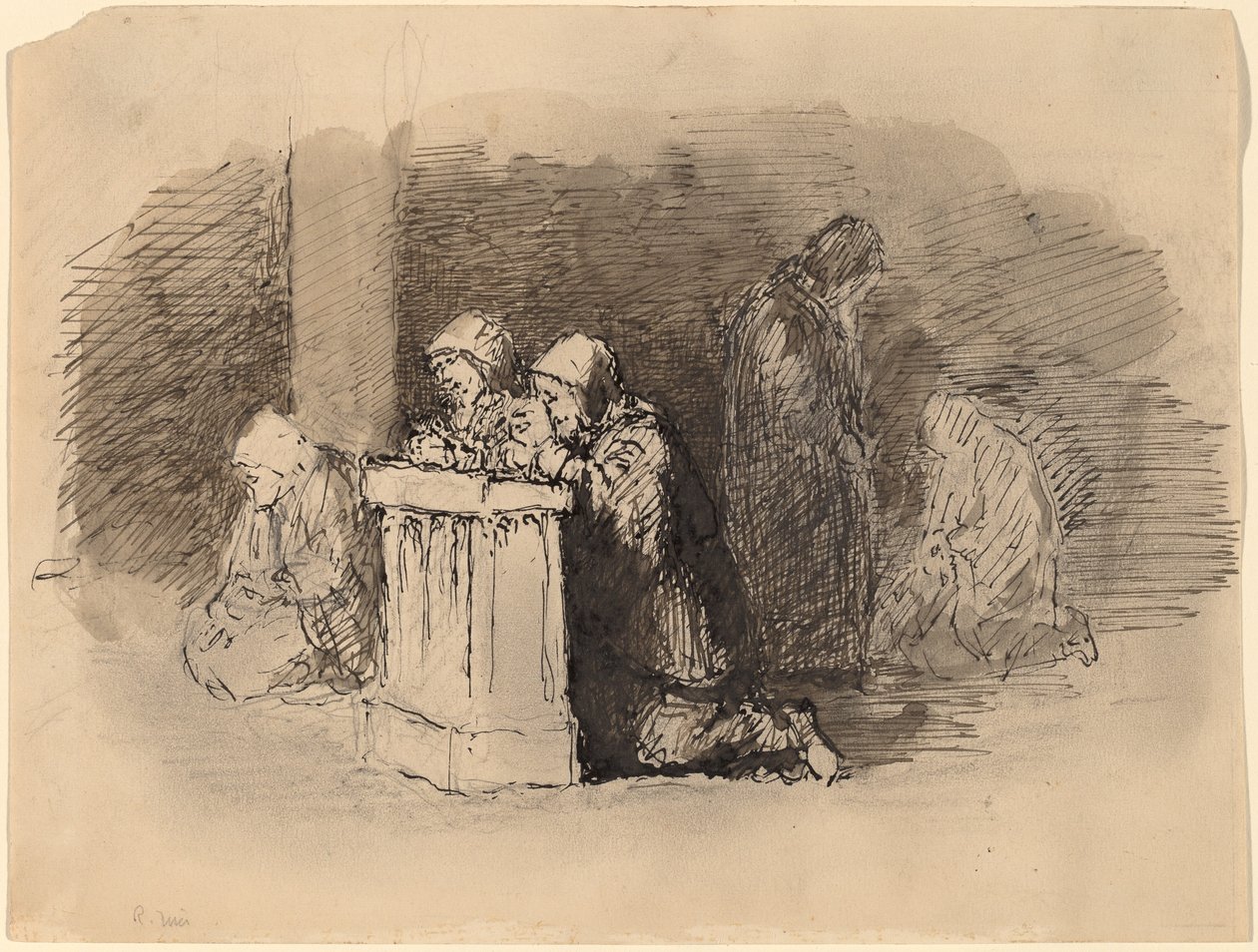 Figures priant dans une église, Florence - Robert Walter Weir