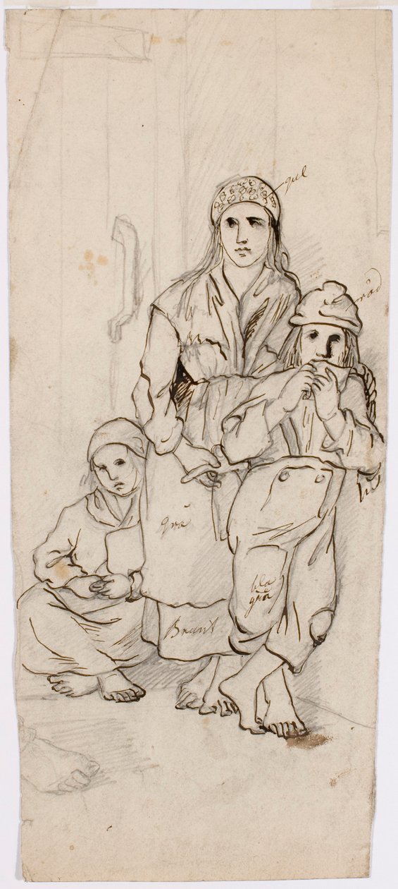 Femme, garçon et fille en costume folklorique - Robert Wilhelm Ekman