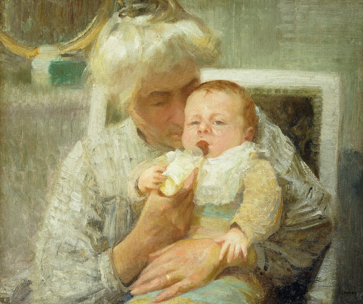 Le Biberon du bébé - Robert William Vonnoh