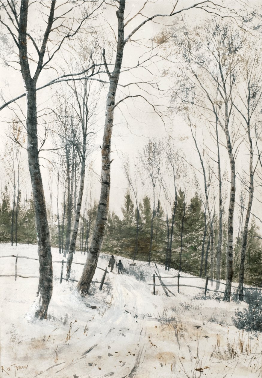 Deux figures dans un bois d