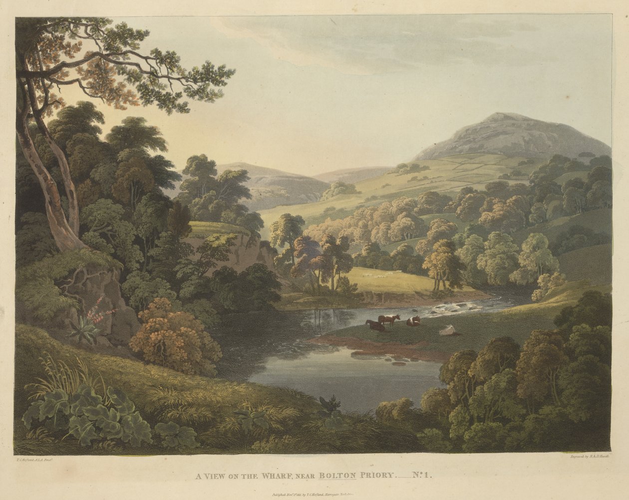 Vue sur le quai, près de Bolton Priory - Robert the Elder Havell