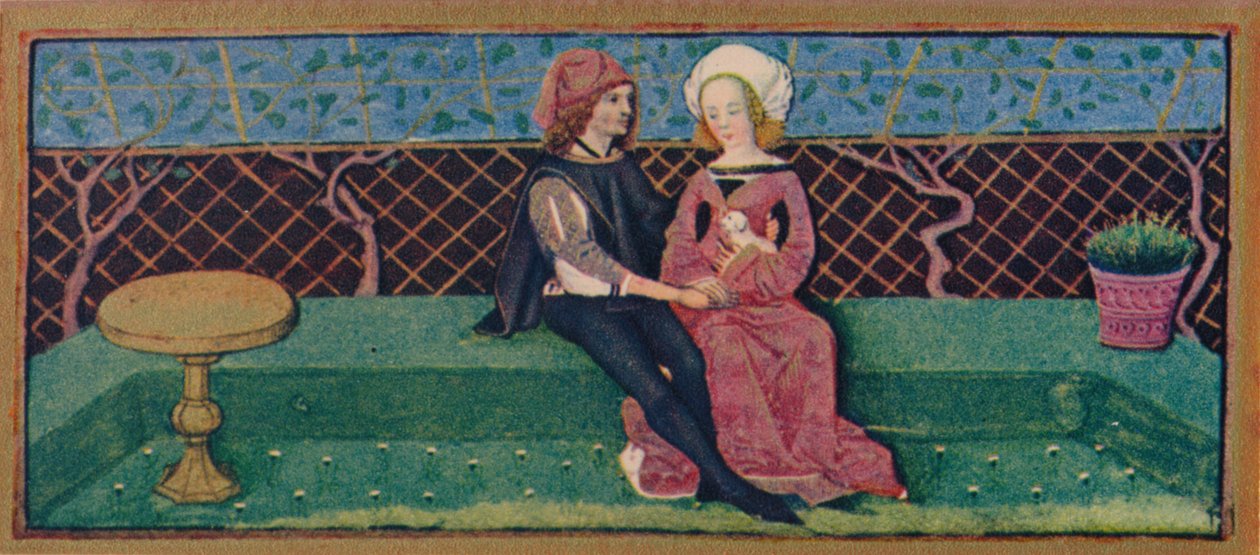 Avril - amoureux dans un jardin, 15ème siècle - Robinet Testard