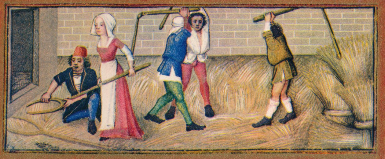 Juillet - battage, 15e siècle, 1939 - Robinet Testard