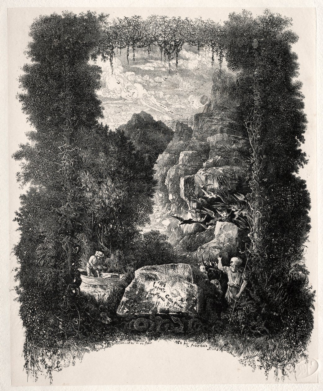 Premier frontispice pour Fables et Contes de fées par Thierry-Faletans, 1868 - Rodolphe Bresdin