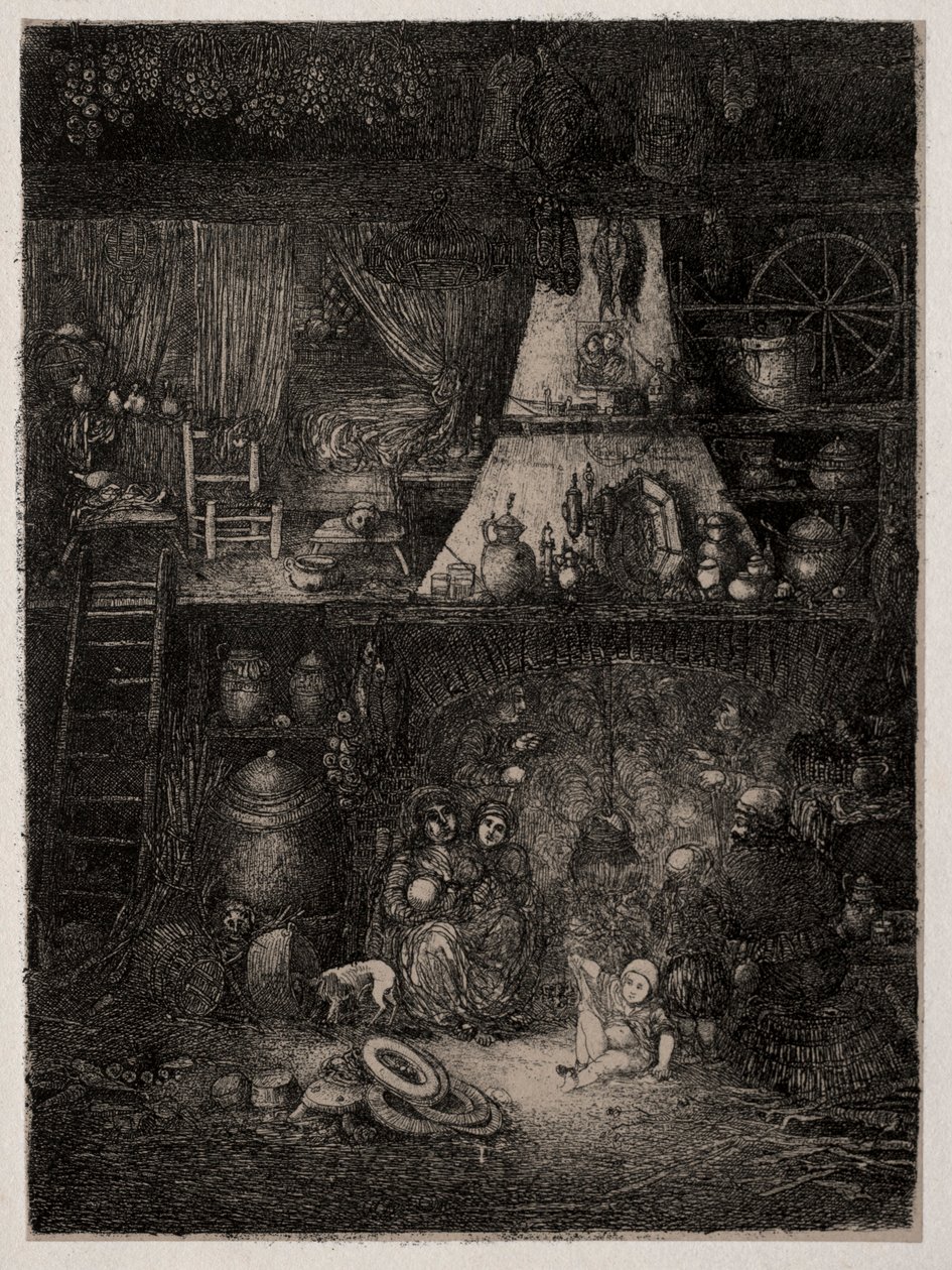 Intérieur paysan en Haute-Garonne, 1858 - Rodolphe Bresdin