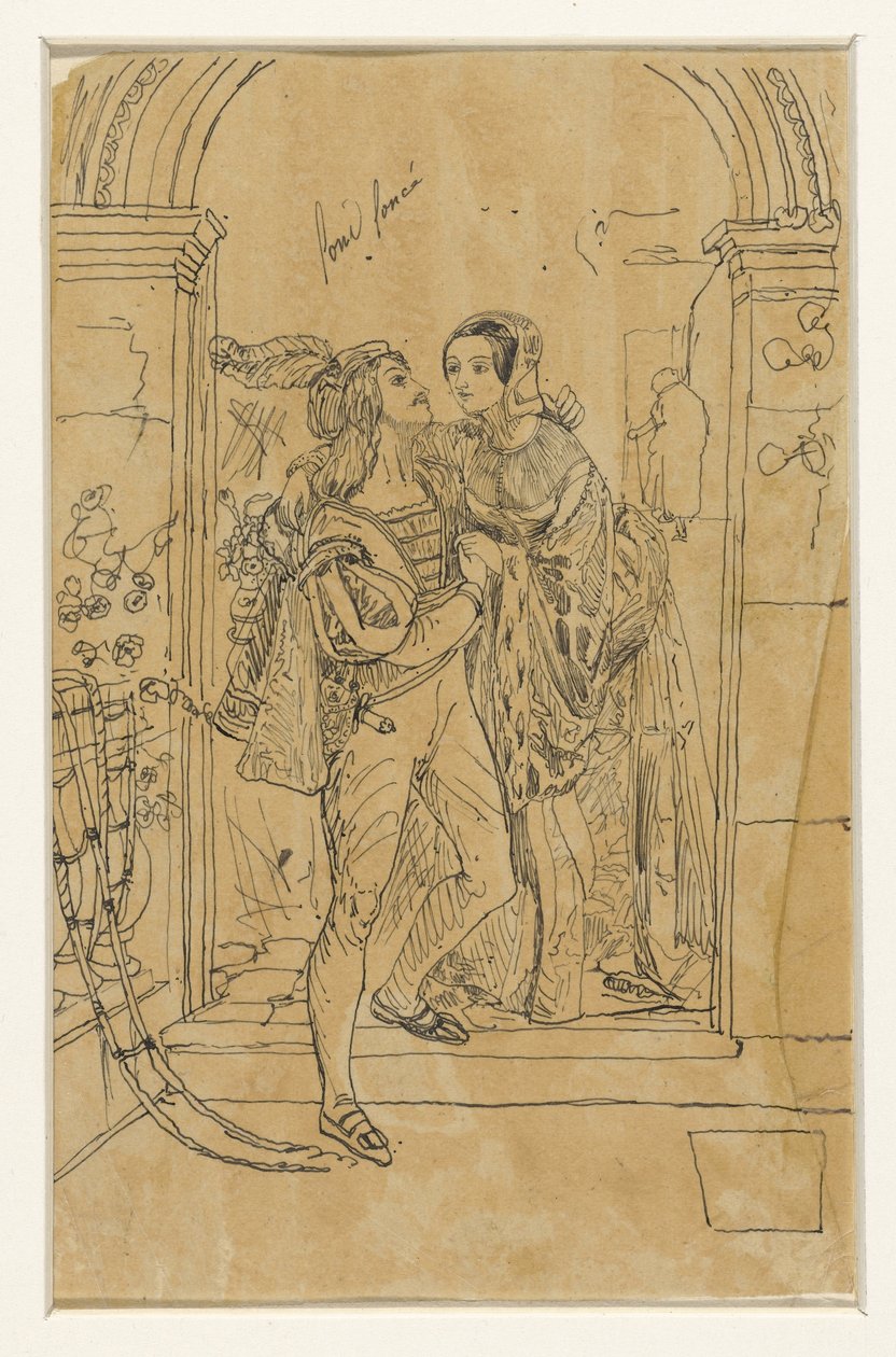 Roméo et Juliette en costume du 15e siècle - Rodolphe Bresdin