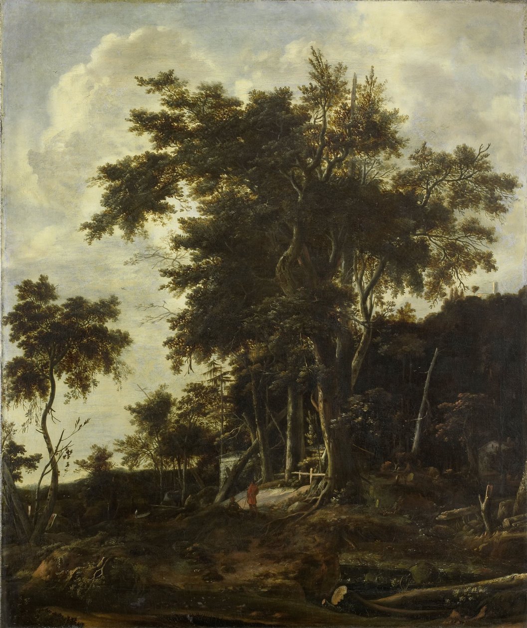 Paysage forestier avec une cabane de bûcheron - Roelandt Roghman
